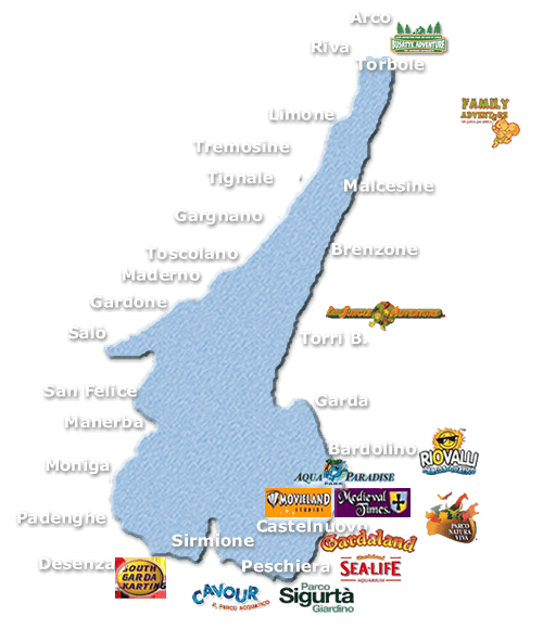 Karte Gardasee Freizeitparks