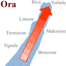 Karte Wind Ora am Gardasee